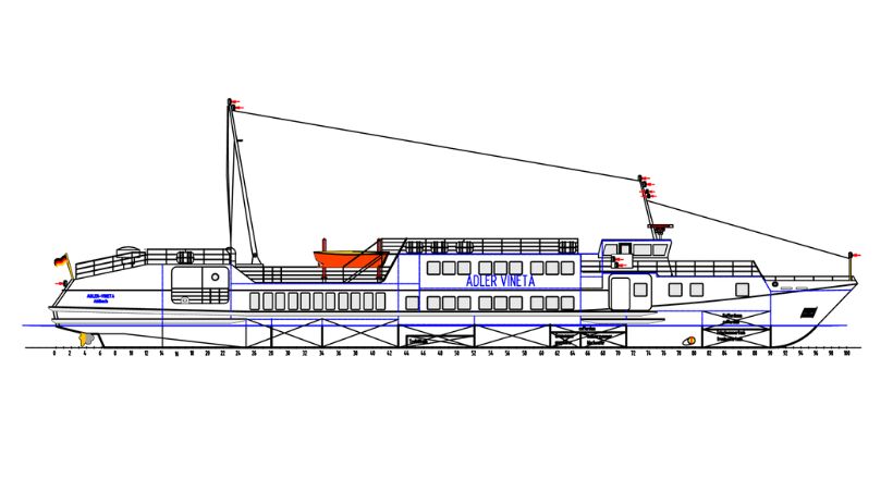 Seitenansicht MS Adler Vineta